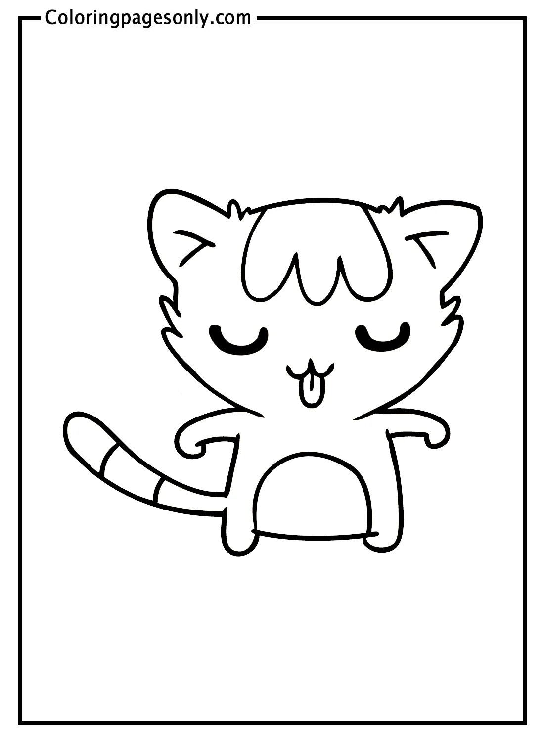 Sticker Cute Cat Coloring Page Free Printable Coloring Pages