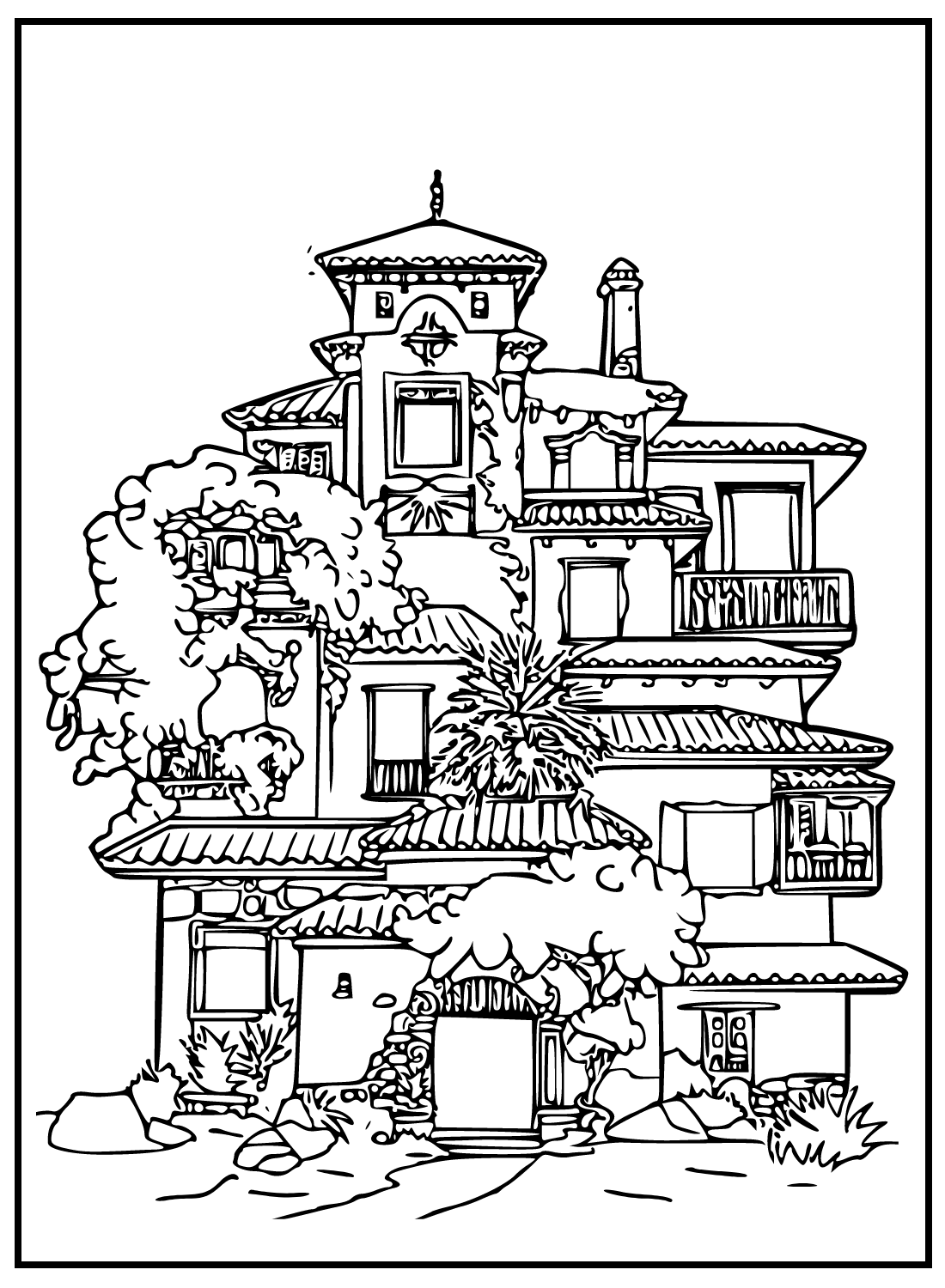 Encanto House Coloring Page Free Printable Coloring Pages