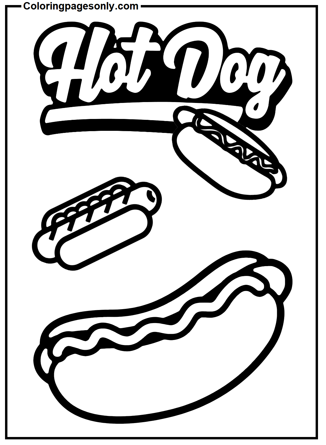 Free Printable Hot Dog Coloring Page Free Printable Coloring Pages