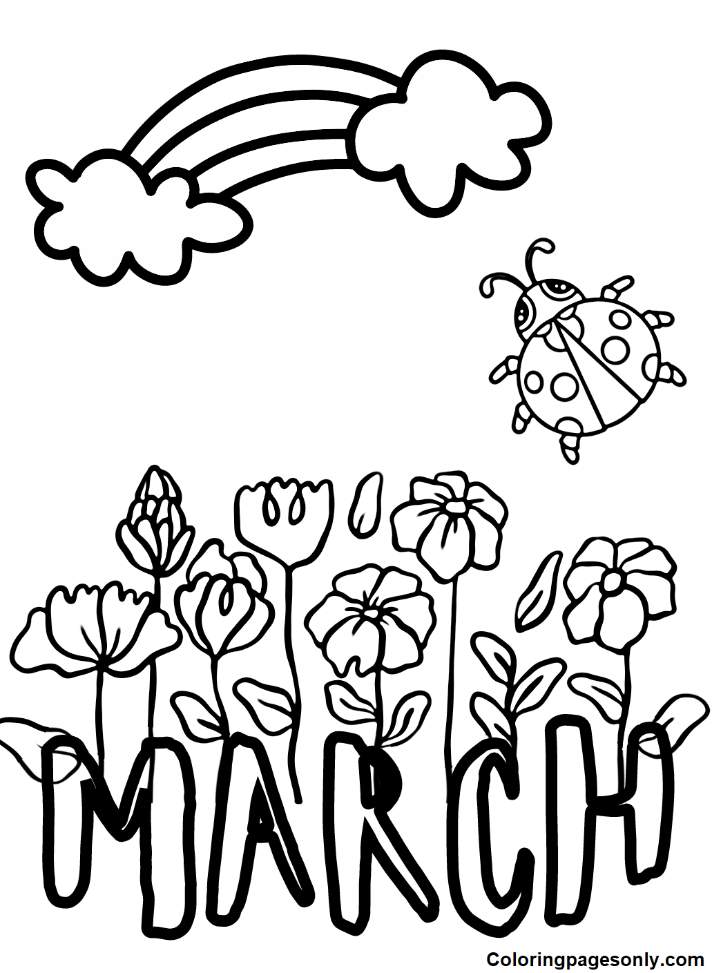 Free March 2023 Calendar Coloring Pages March Coloring Pages Coloring Pages For Kids And Adults