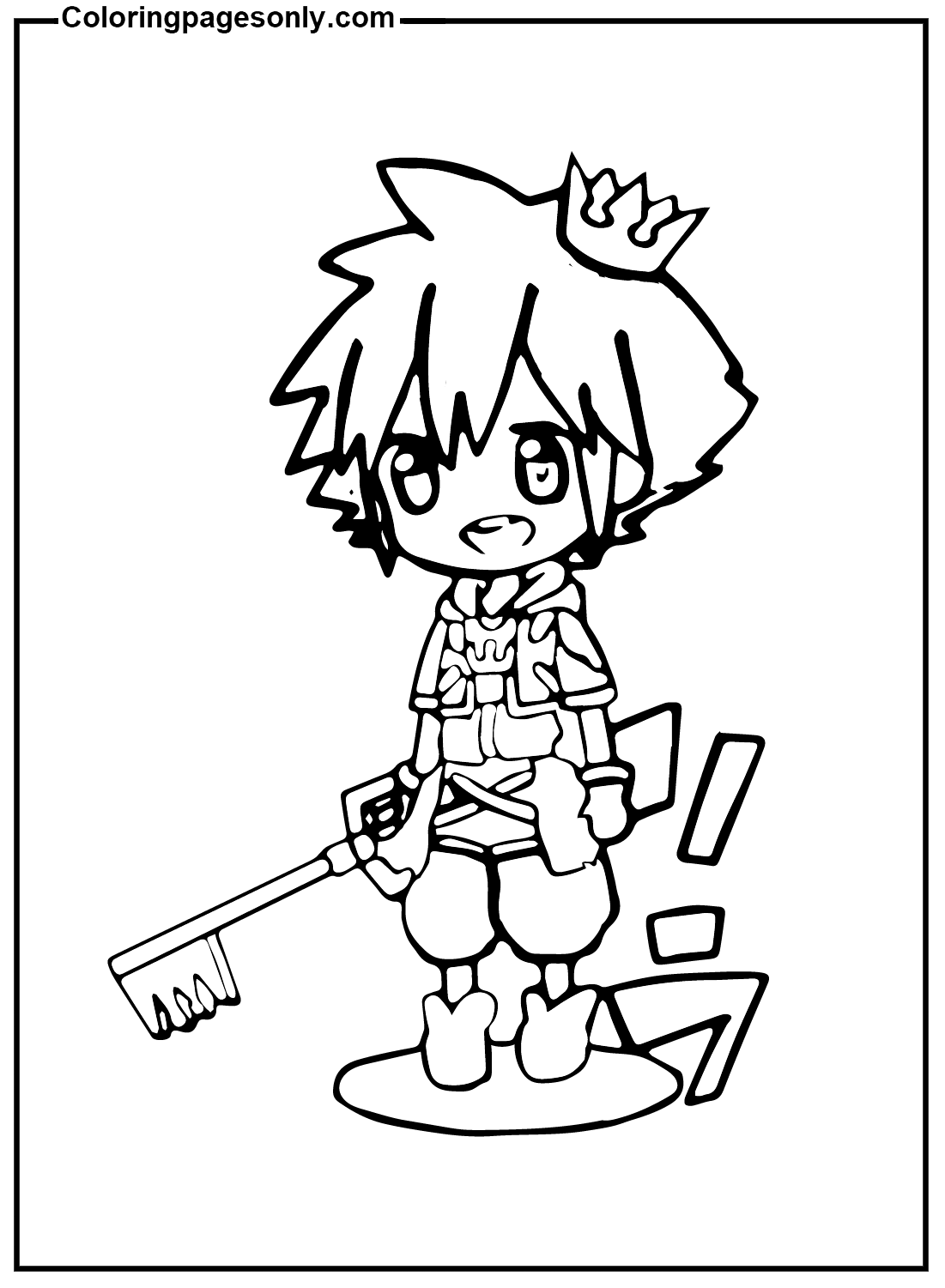 Chibi Sora Coloring Page Free Printable Coloring Pages