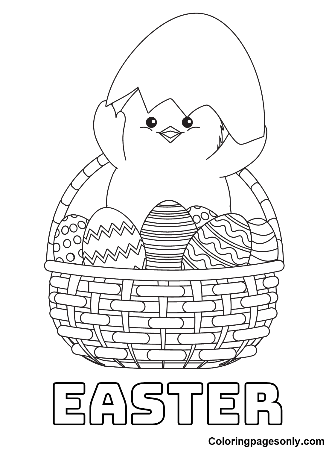 Easter Coloring Chicks Pages Kids Little Print Two Cute Colouring Chick