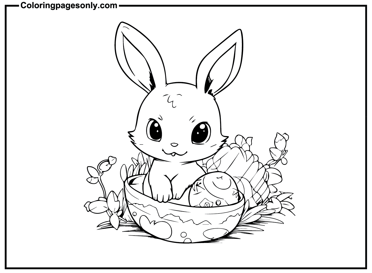Easter Bunny Cartoon Coloring Page Free Printable Coloring Pages