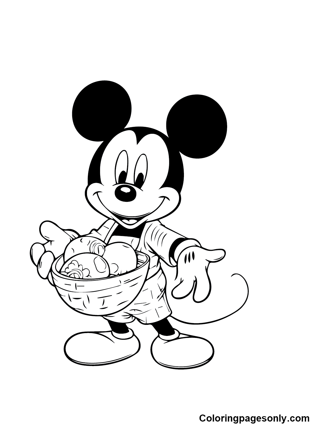 Easter Cartoon Mickey Mouse Coloring Pages Easter Cartoon Coloring