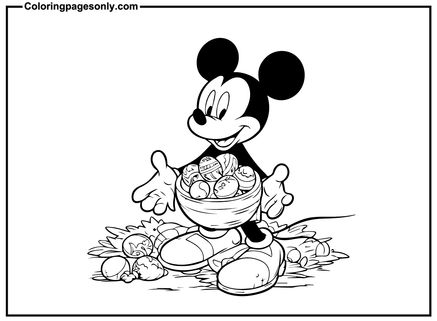 Easter Mickey Mouse Coloring Page Free Printable Coloring Pages