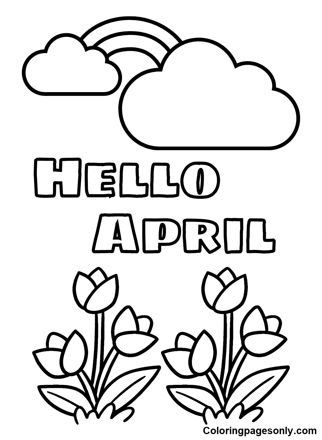 Cute Animals with April Coloring Pages Free Printable Coloring Pages