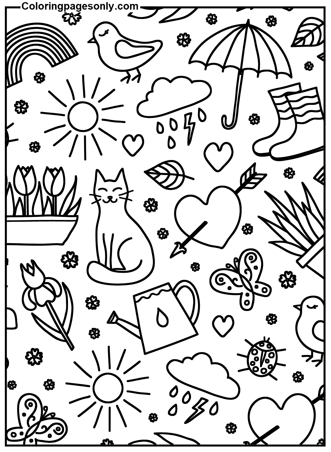 Printable First Day of Spring Coloring Page Free Printable Coloring Pages