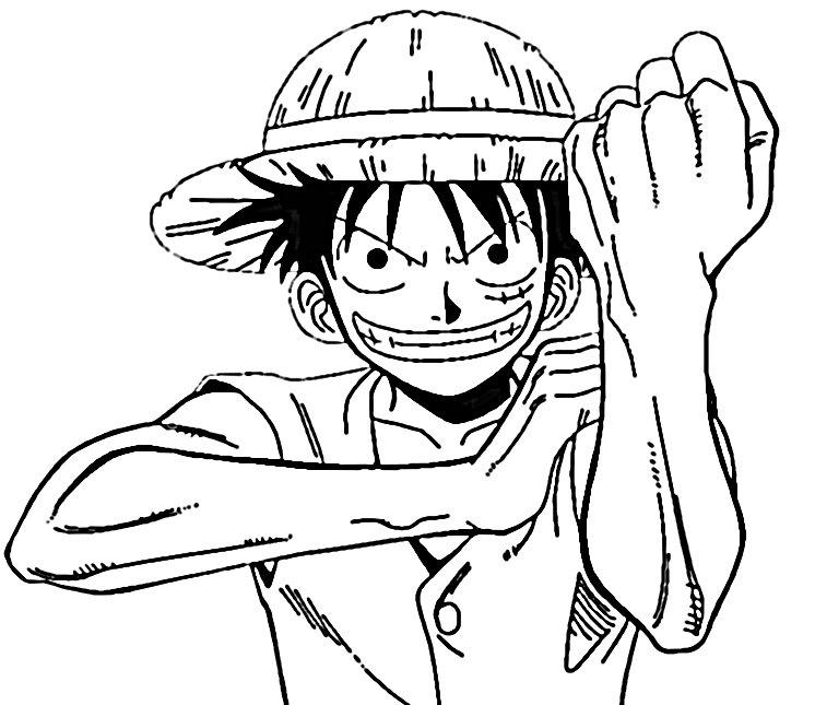 Strong Luffy Coloring Page - Free Printable Coloring Pages