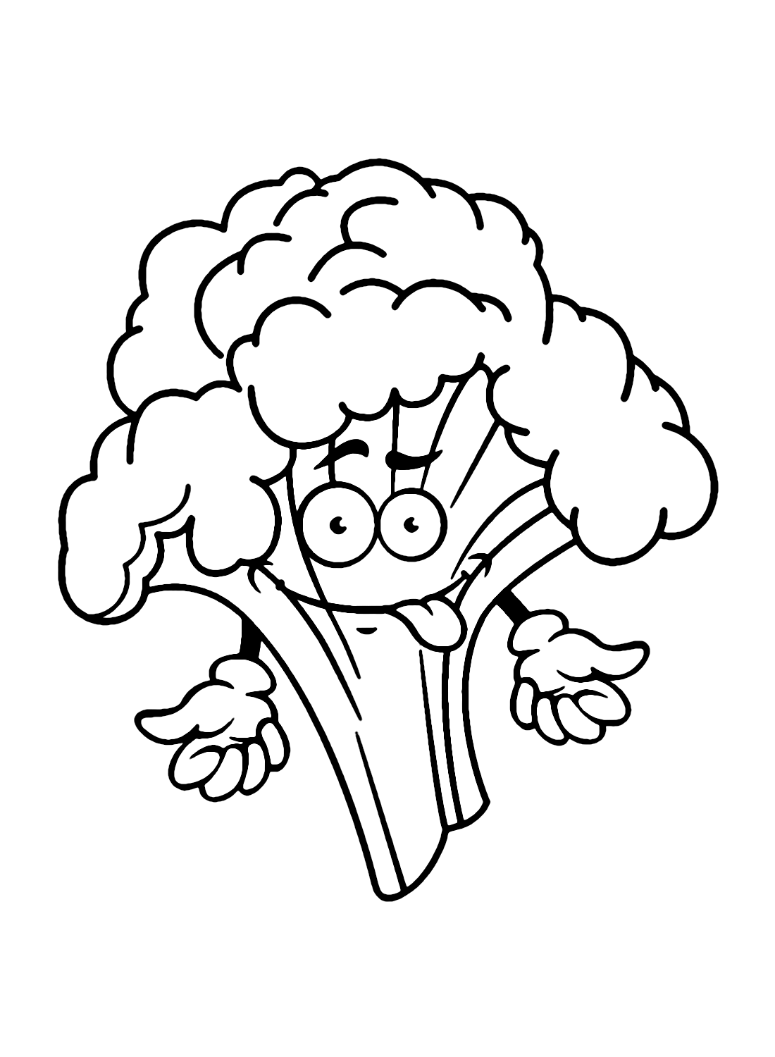 Funny Broccoli Coloring Page Free Printable Coloring Pages