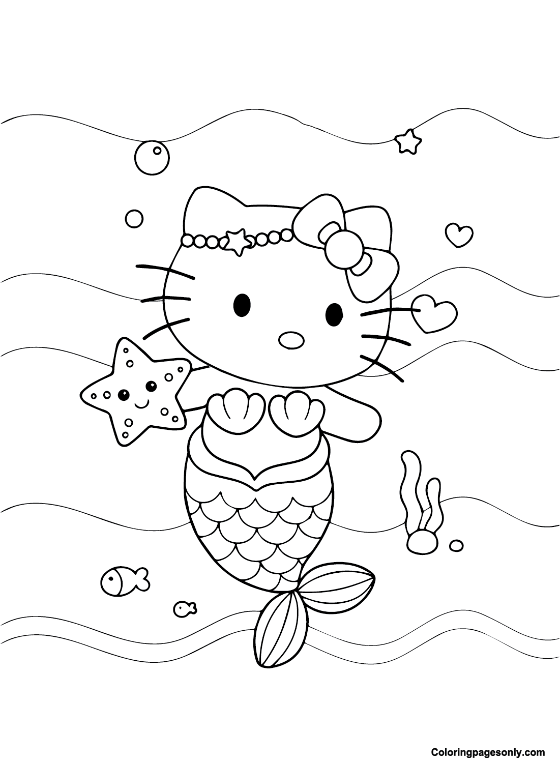 20 Hello Kitty Mermaid Coloring Pages