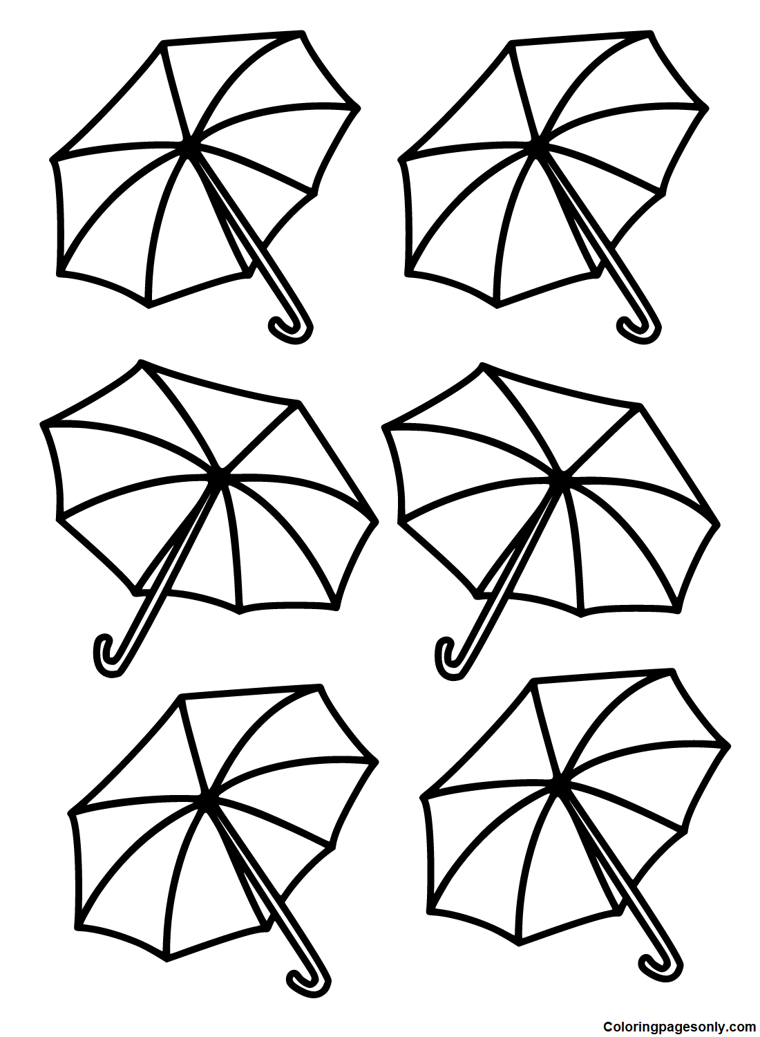 Open Umbrellas Coloring Page Free Printable Coloring Pages