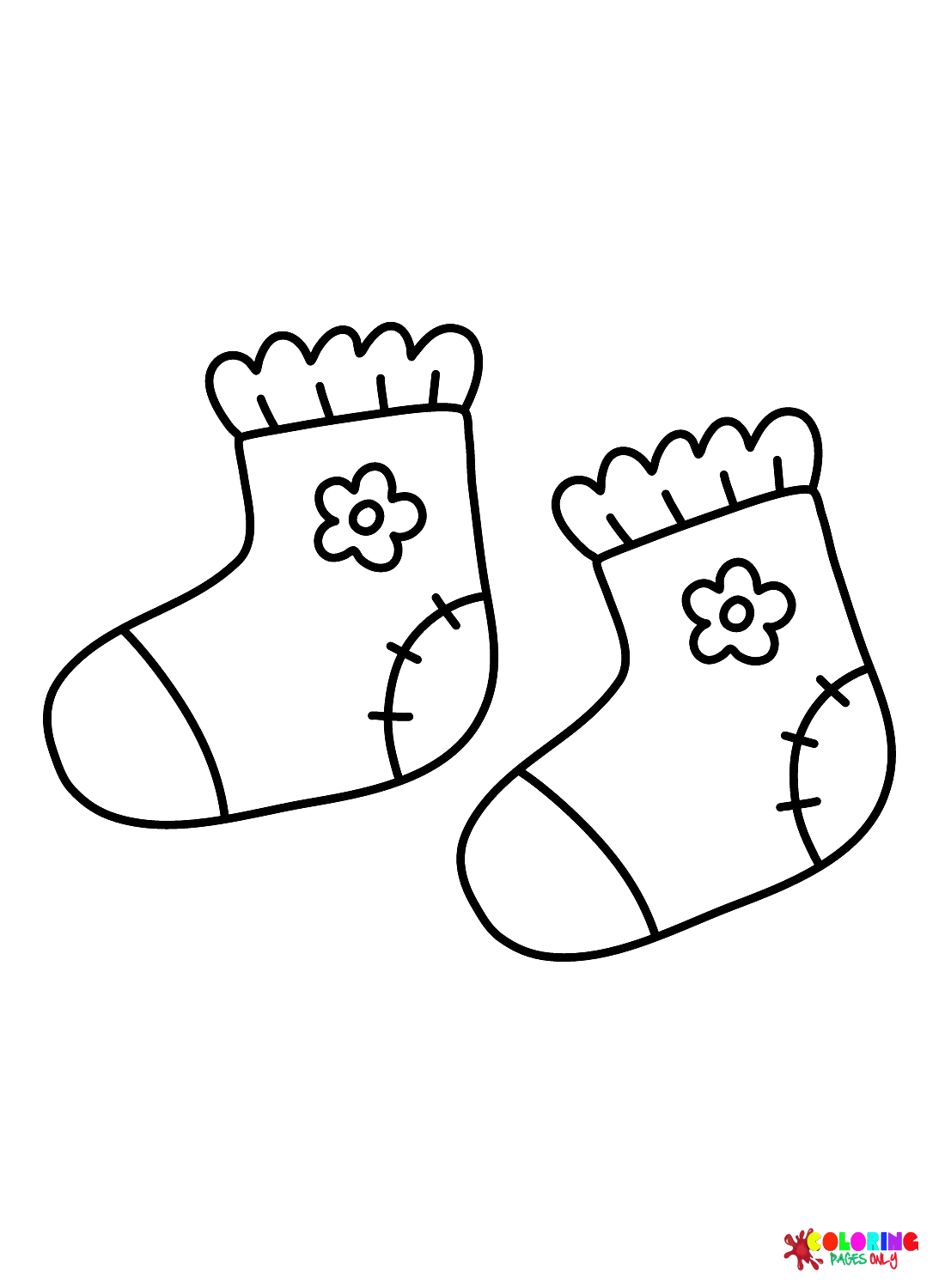 Baby Socks Coloring Page Free Printable Coloring Pages