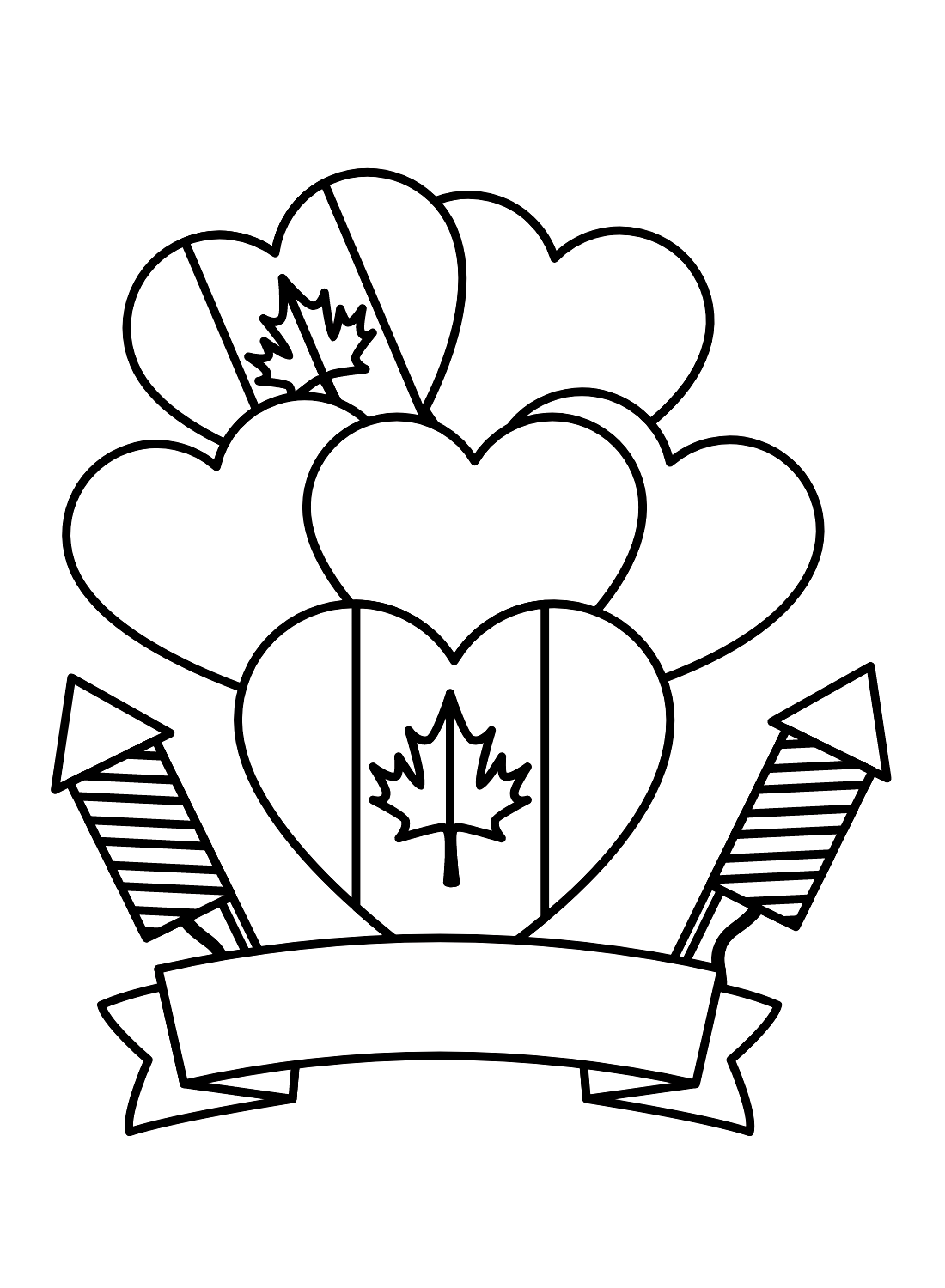 Canadian Flag Celebration Day Coloring Page - Free Printable Coloring Pages