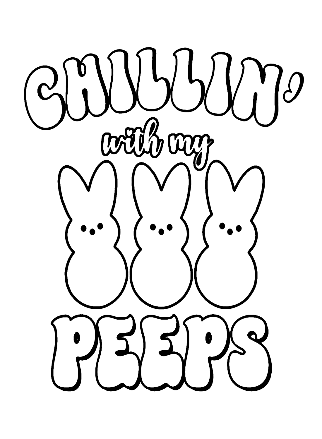 Printable Marshmallow Peeps Coloring Page - Free Printable Coloring Pages