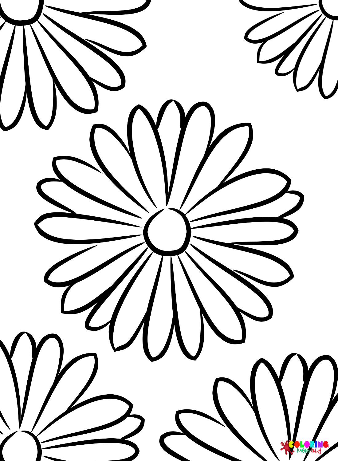 Free Flower Daisy Coloring Page - Free Printable Coloring Pages