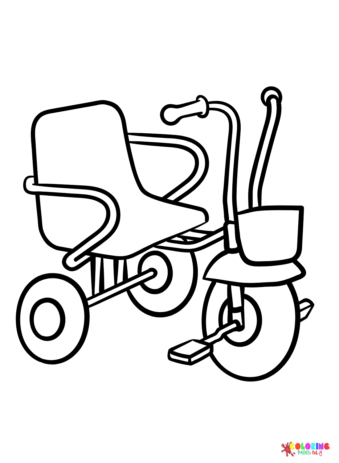 Tricycle Taxi Coloring Page Free Printable Coloring Pages