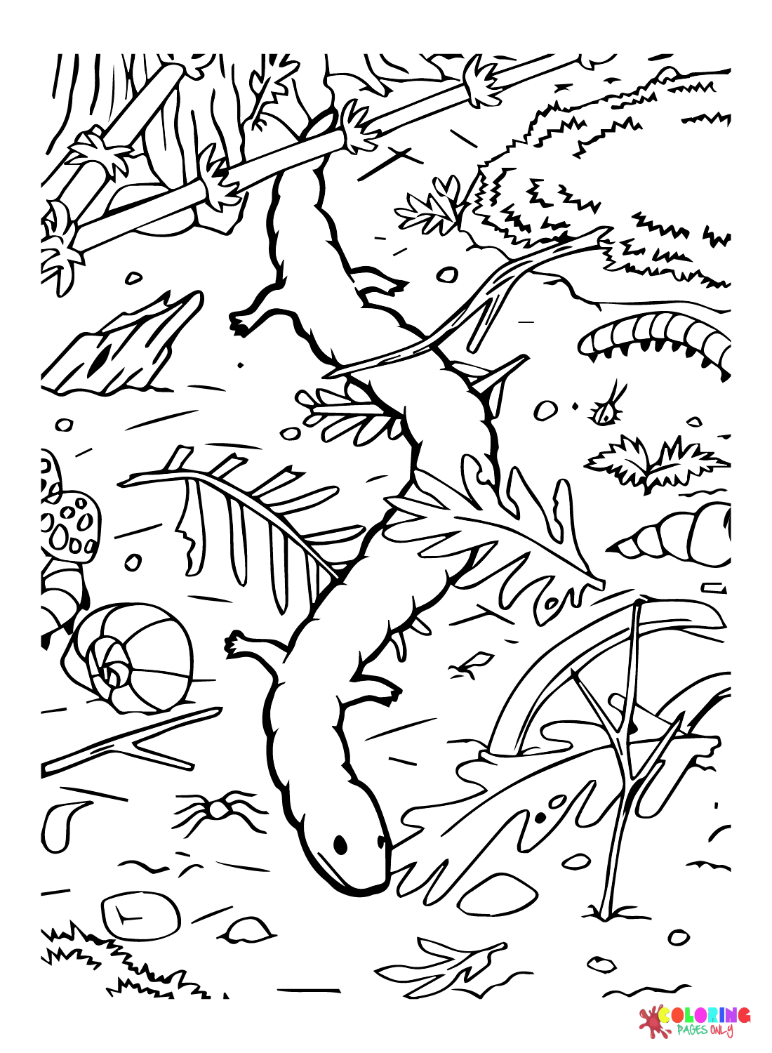 Prehistoric Creatures Coloring Page Free Printable Coloring Pages