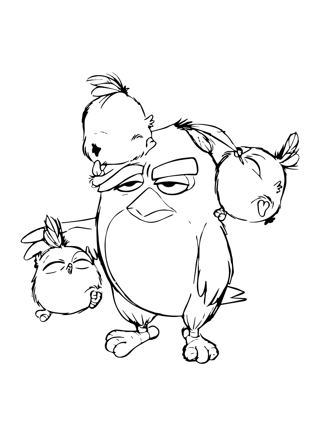 Red (Angry Bird) Funny Coloring Page Free Printable Coloring Pages