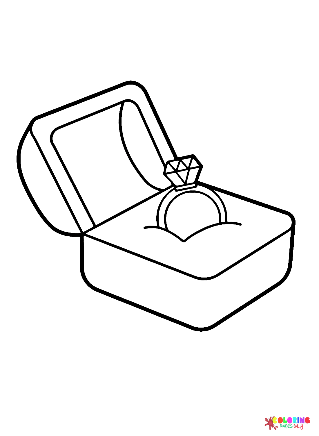 Wedding Ring in Box Coloring Page Free Printable Coloring Pages