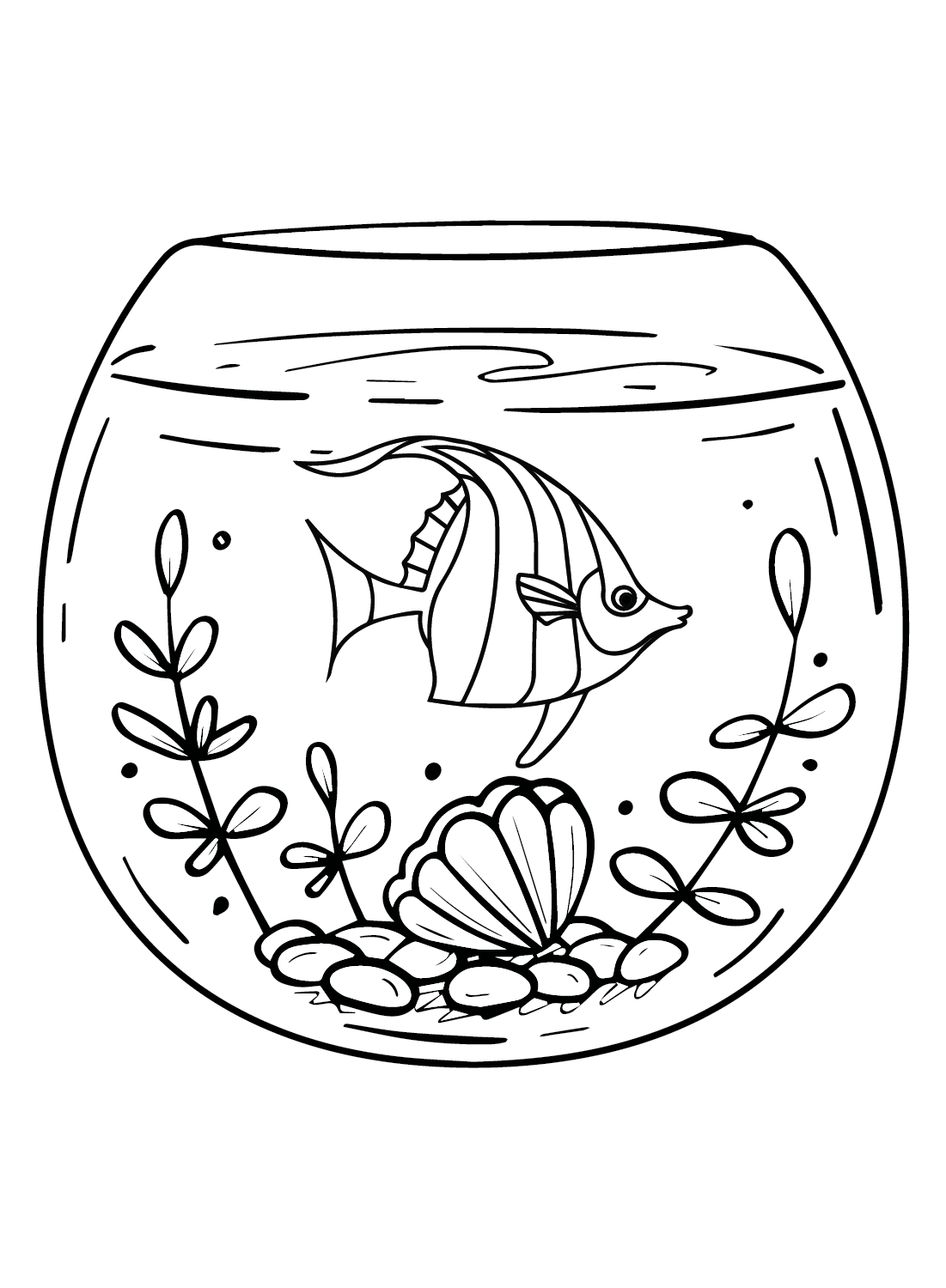 Fish Tank Angelfish Coloring Page Free Printable Coloring Pages