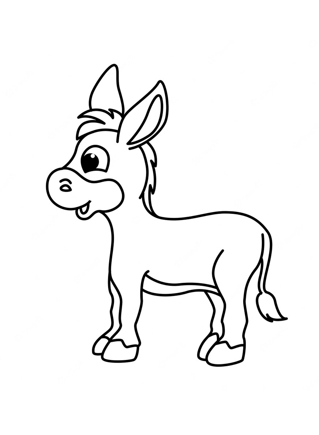 Cute Baby Donkey Coloring Page Free Printable Coloring Pages