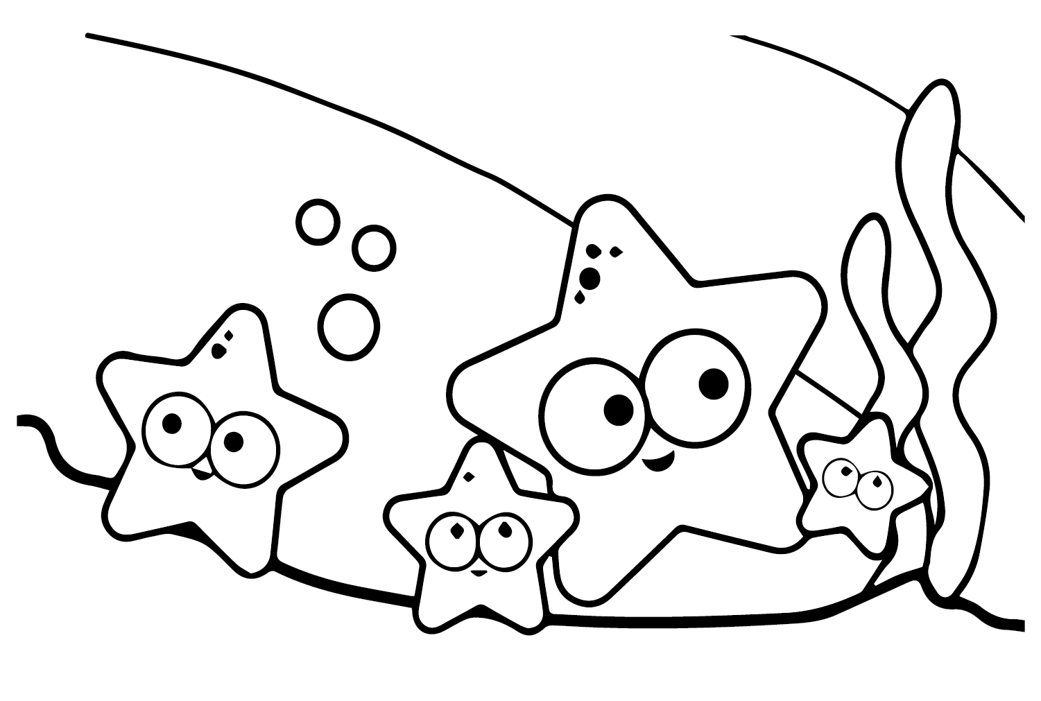 Cute Starfish Coloring Page