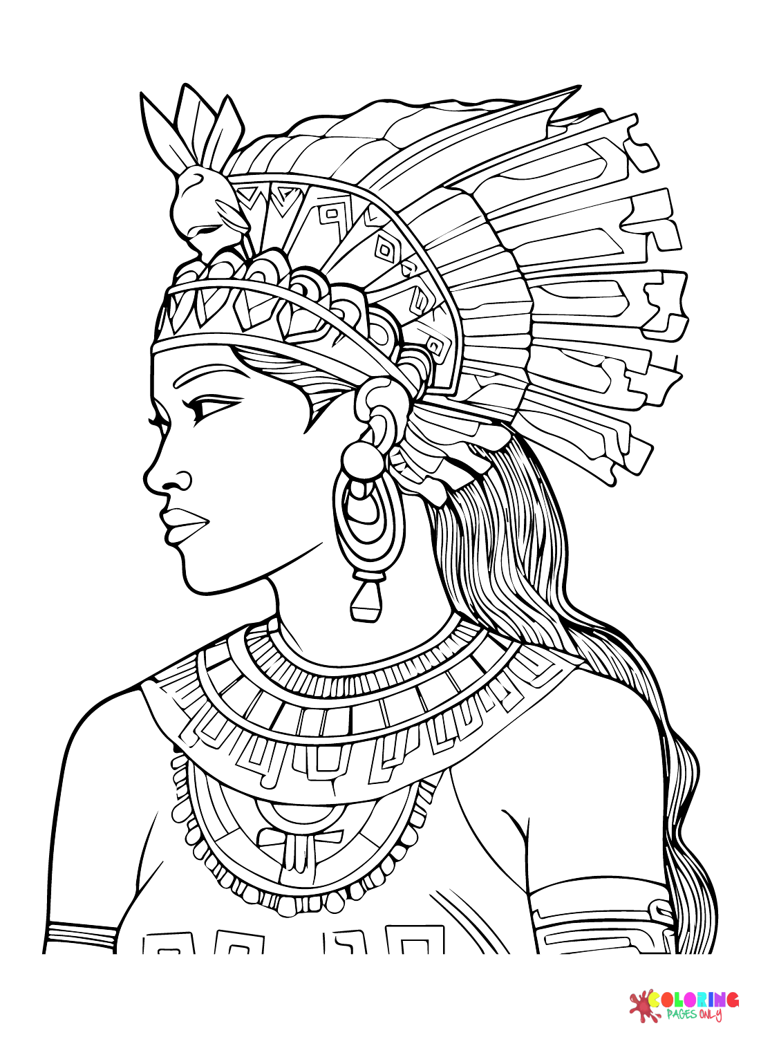 Dibujos para colorear de la civilizaci??n maya PDF imprimible gratis y