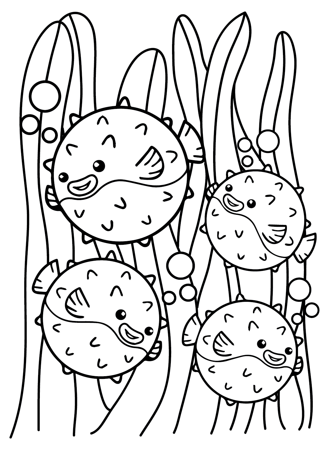 Puffer Fish Cartoon Coloring Page Free Printable Coloring Pages