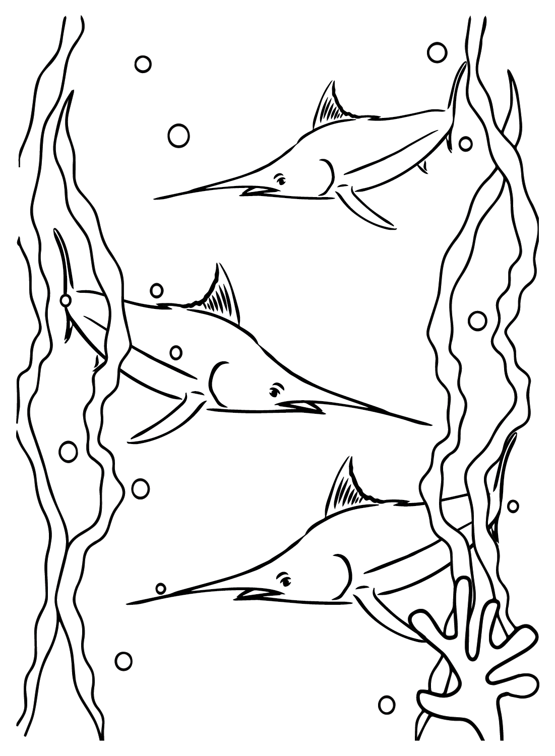 Swordfish Drawing Coloring Page Free Printable Coloring Pages