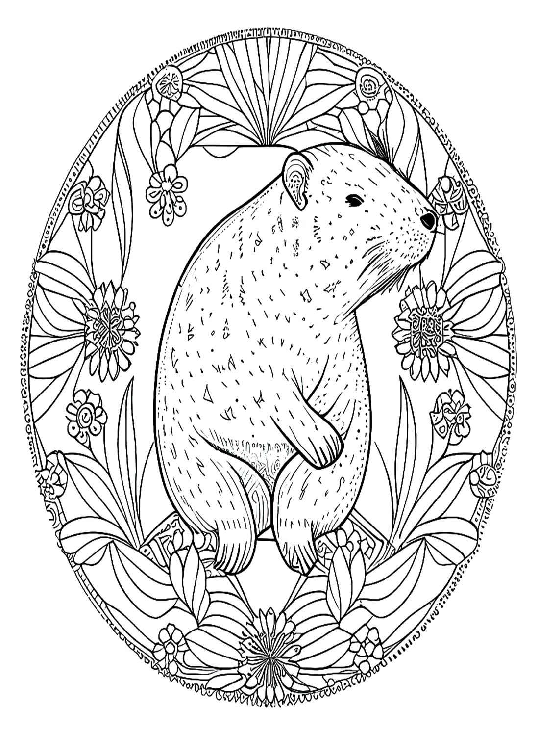 Adorabe Capybara Coloring Page Free Printable Coloring Pages