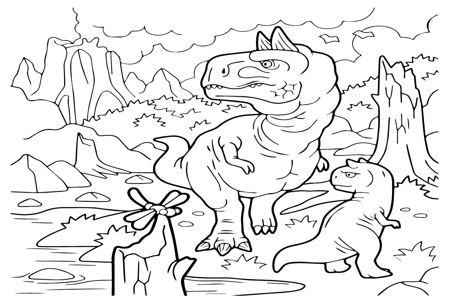 Dinosaur Coloring Pages Carnotaurus Free Printable Coloring Pages