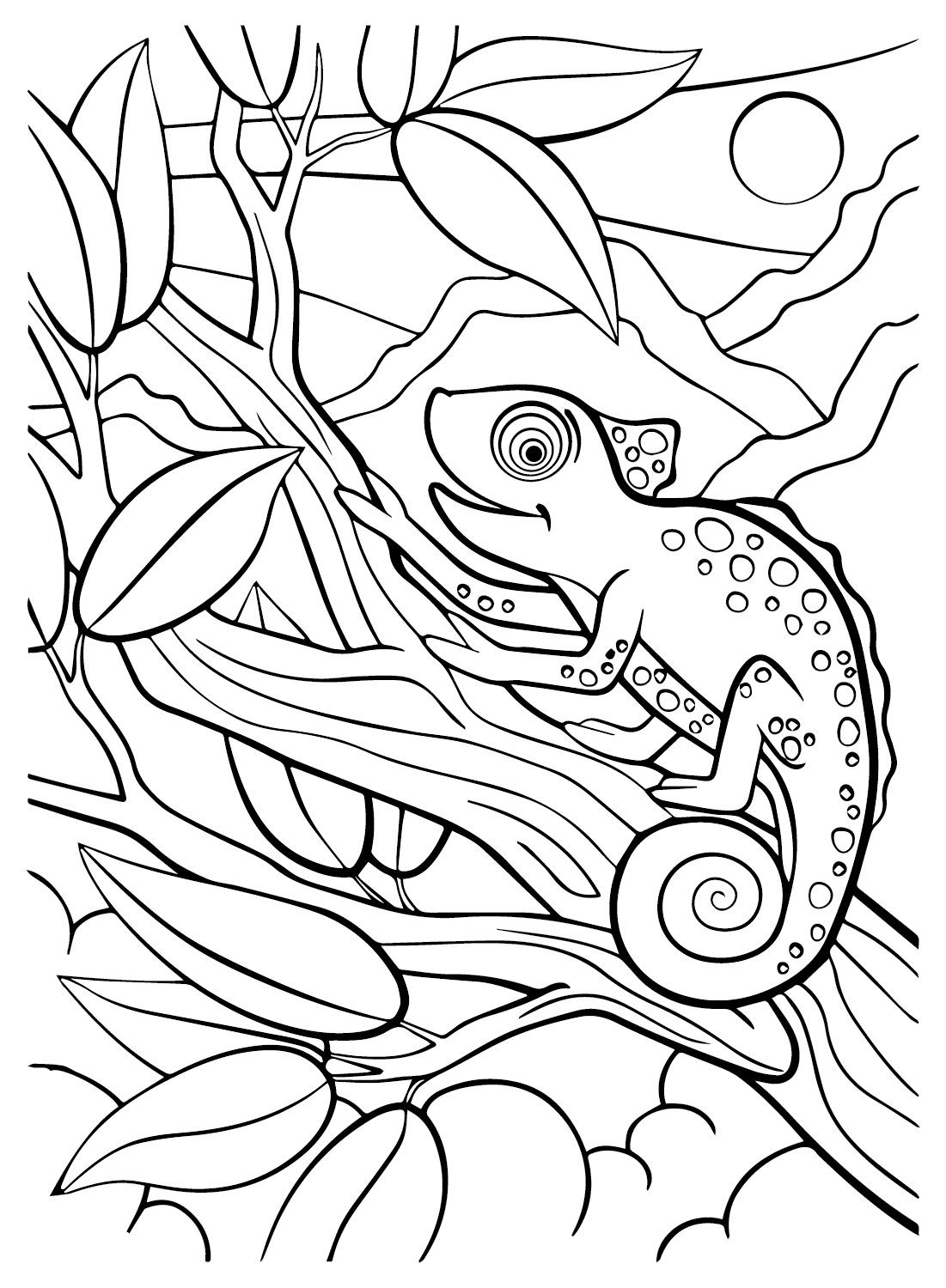 Chameleon Image to Color Free Printable Coloring Pages