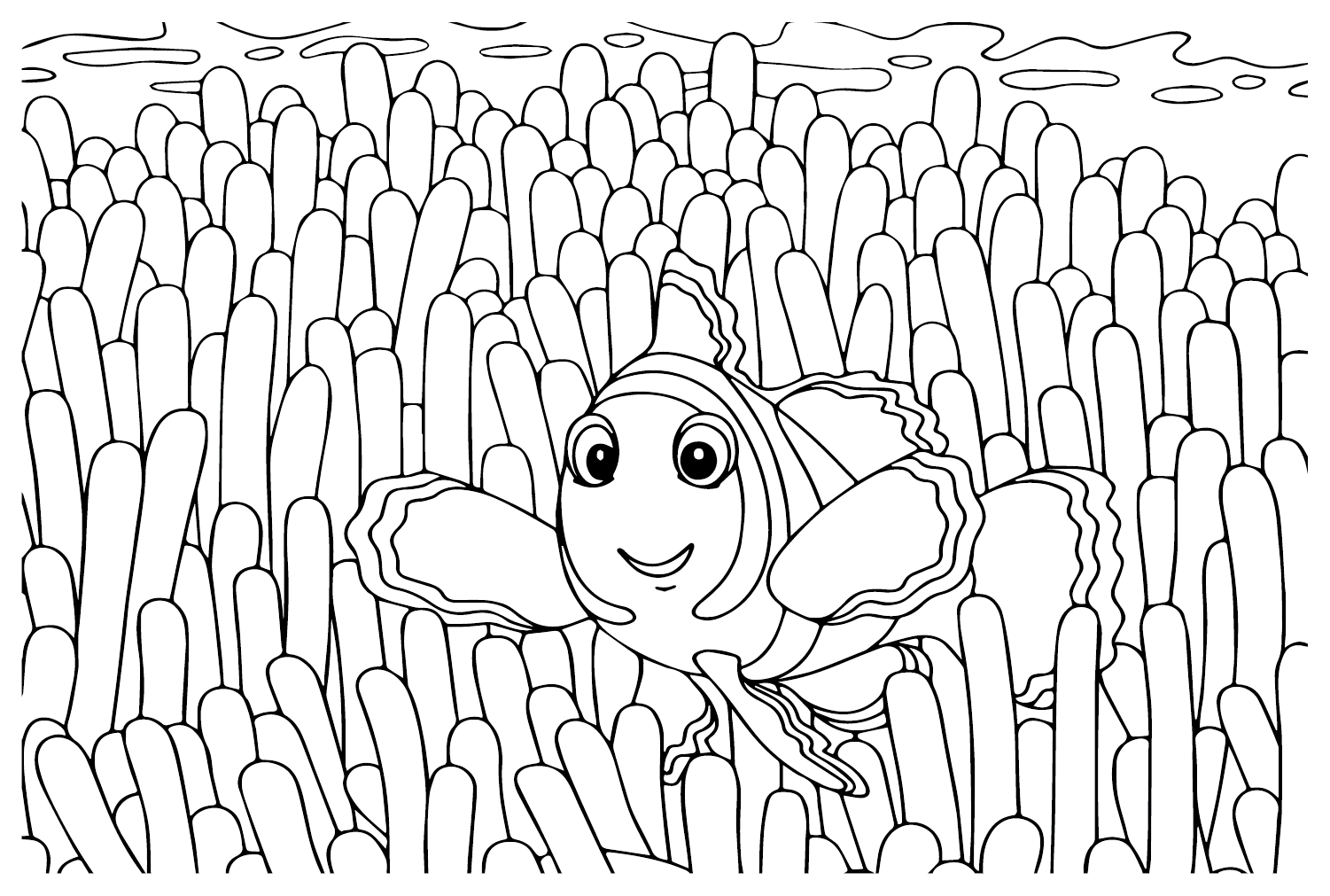 Clownfish Sea Fish Coloring Page Free Printable Coloring Pages