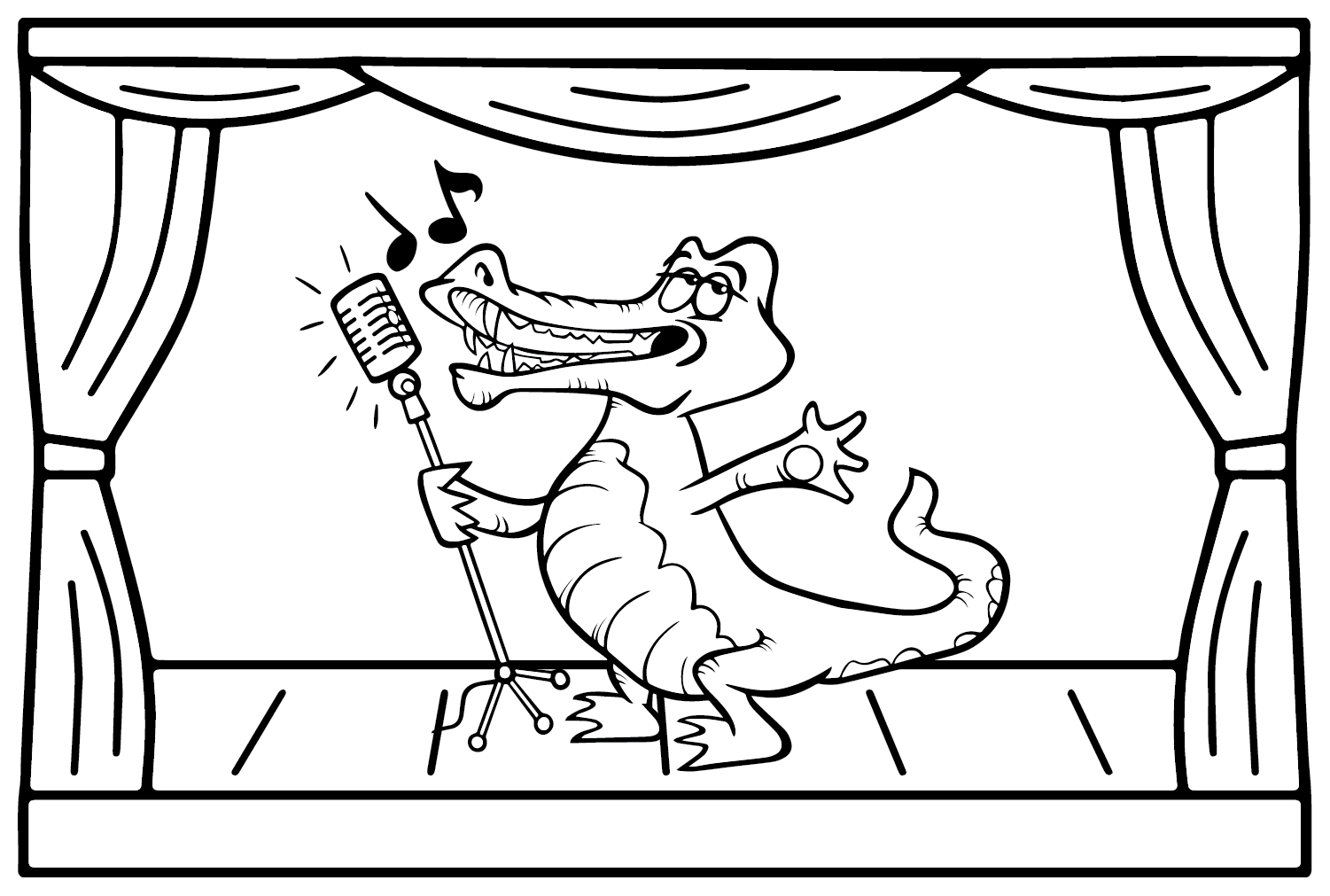 Vector The Crocodile Coloring Page - Free Printable Coloring Pages