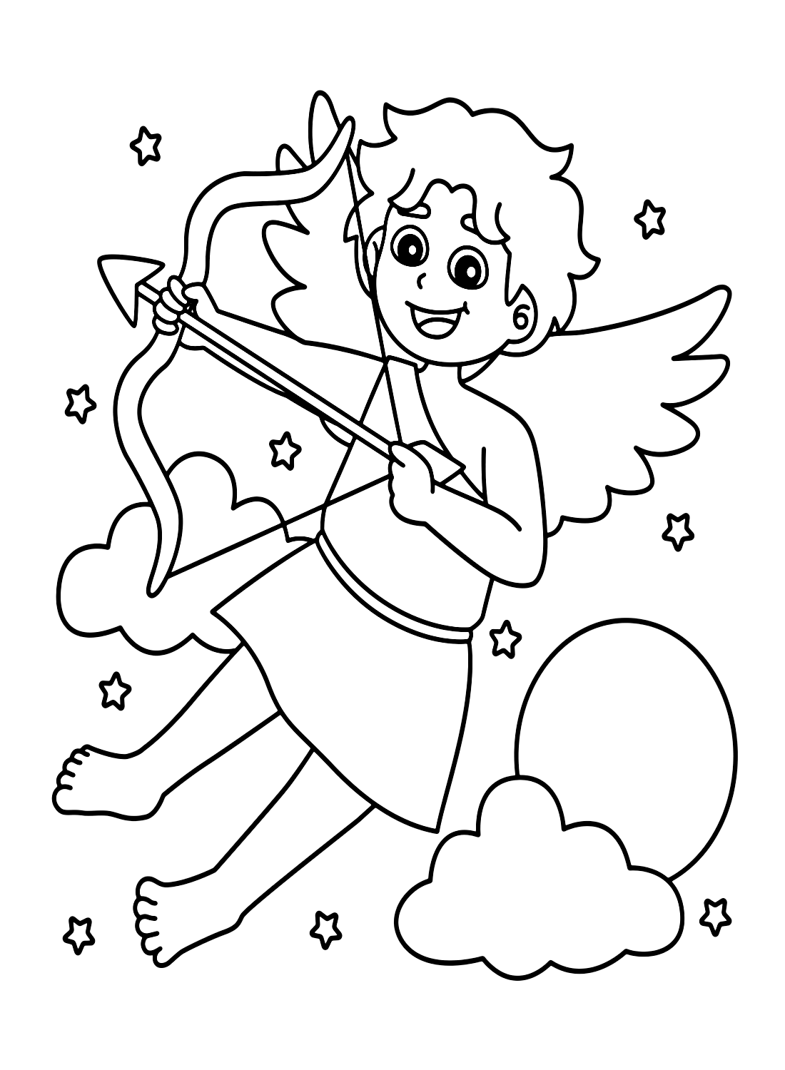 Cupid with Bows Coloring Page - Free Printable Coloring Pages