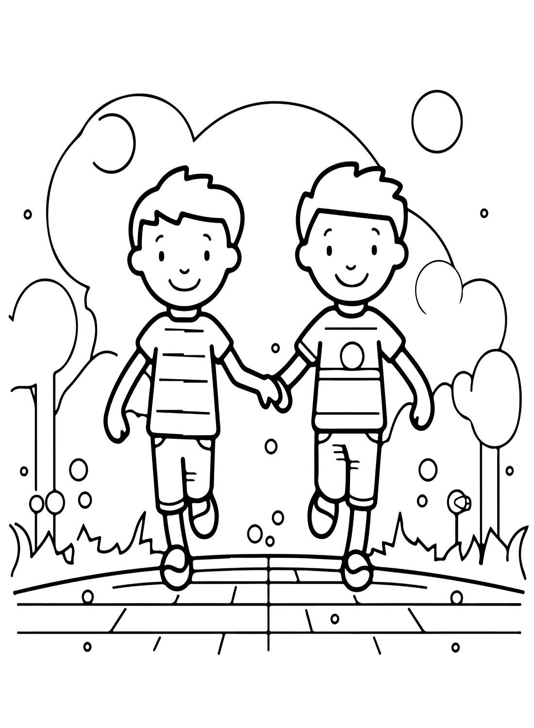 Friendship Picture to Color Free Printable Coloring Pages