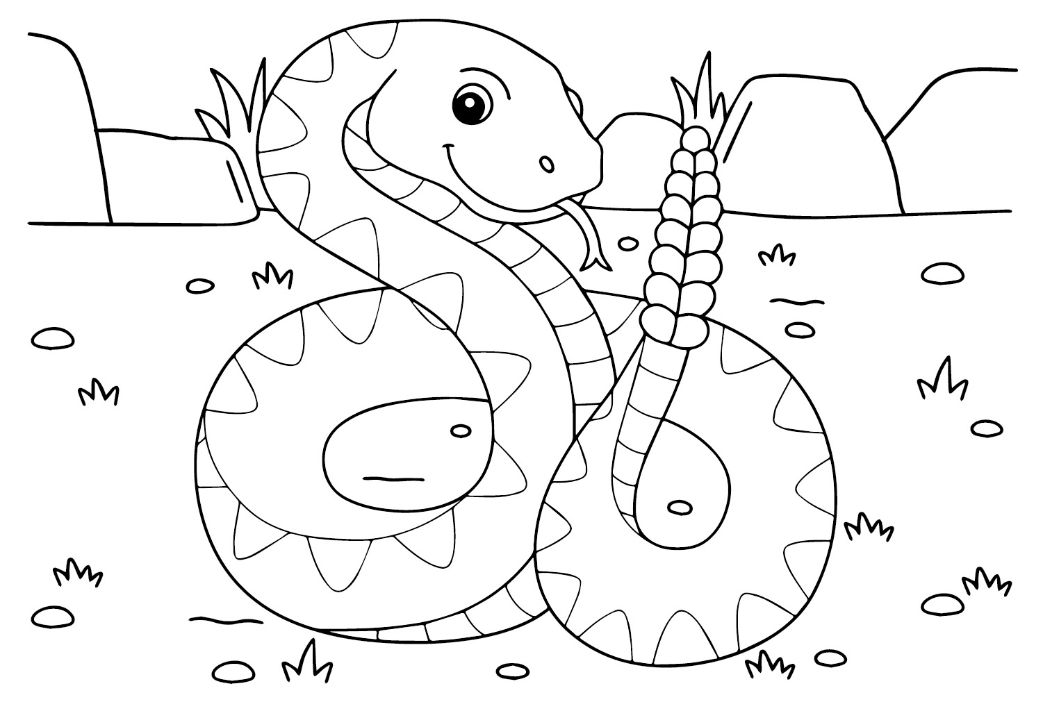 The Rattlesnake Coloring Page - Free Printable Coloring Pages