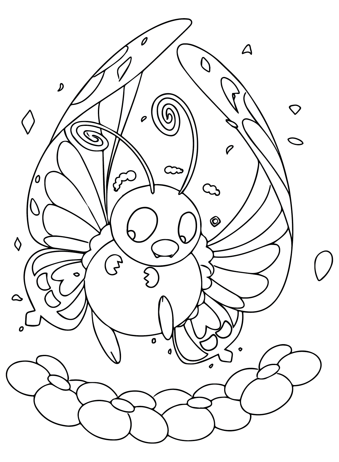 Butterfree Pokemonafbeeldingen om in te kleuren Butterfree