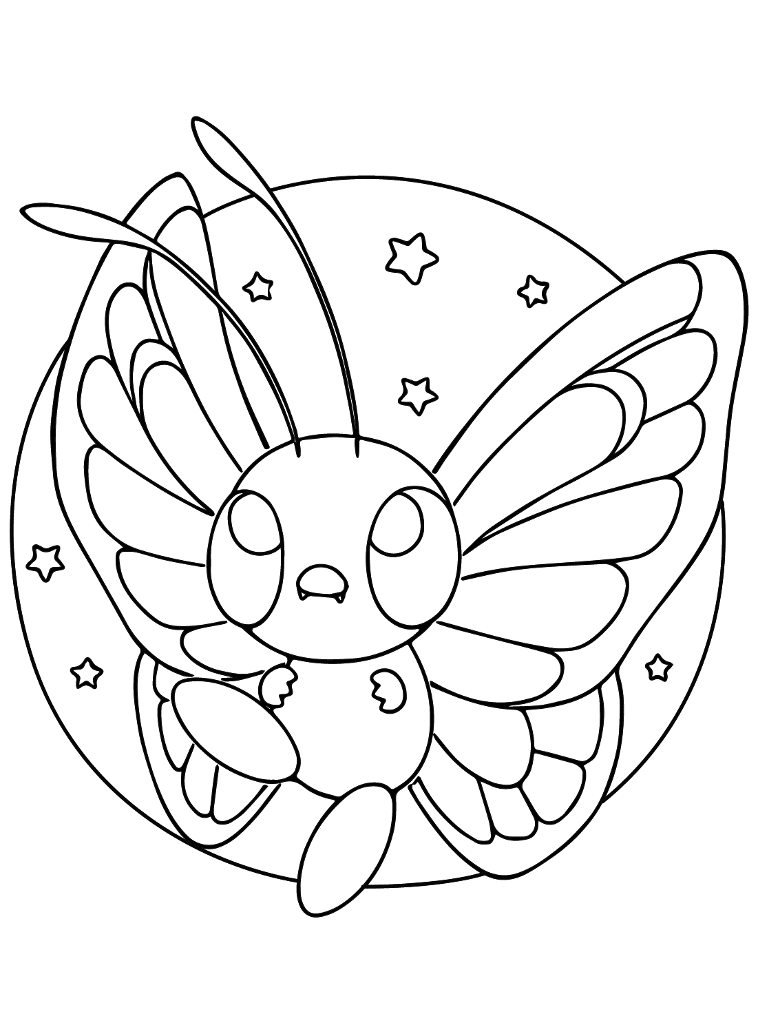 Butterfree Pokemon Picture to Color Free Printable Coloring Pages