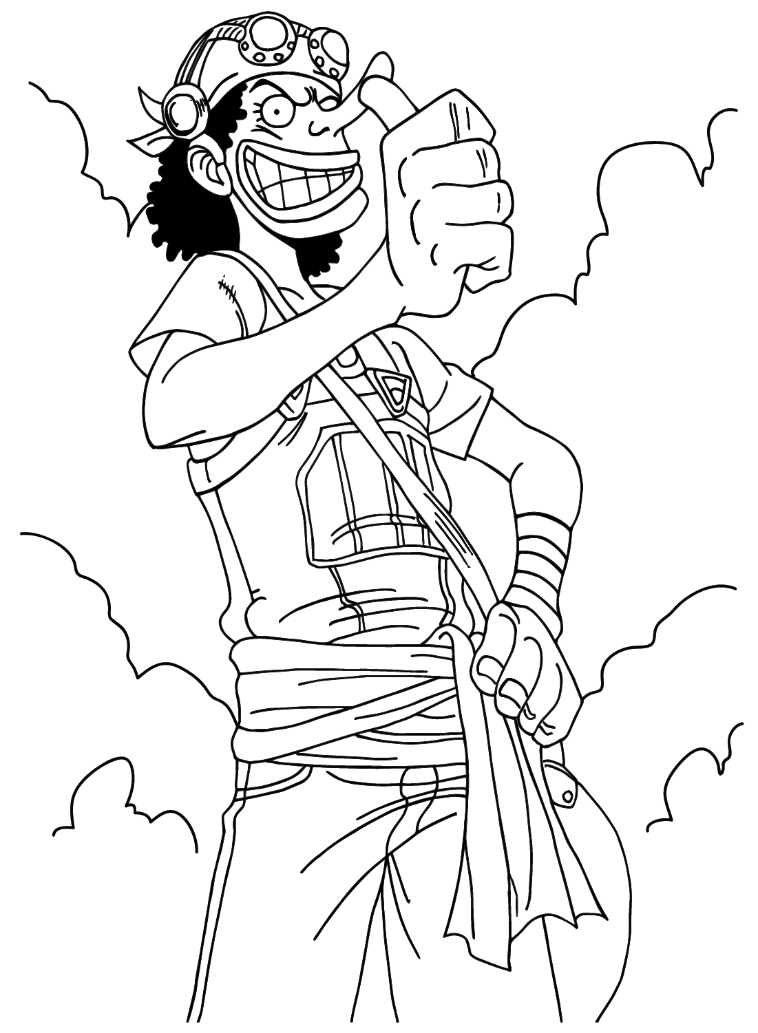 Usopp, pirata de One Piece Coloring Page Usopp Coloring Pages