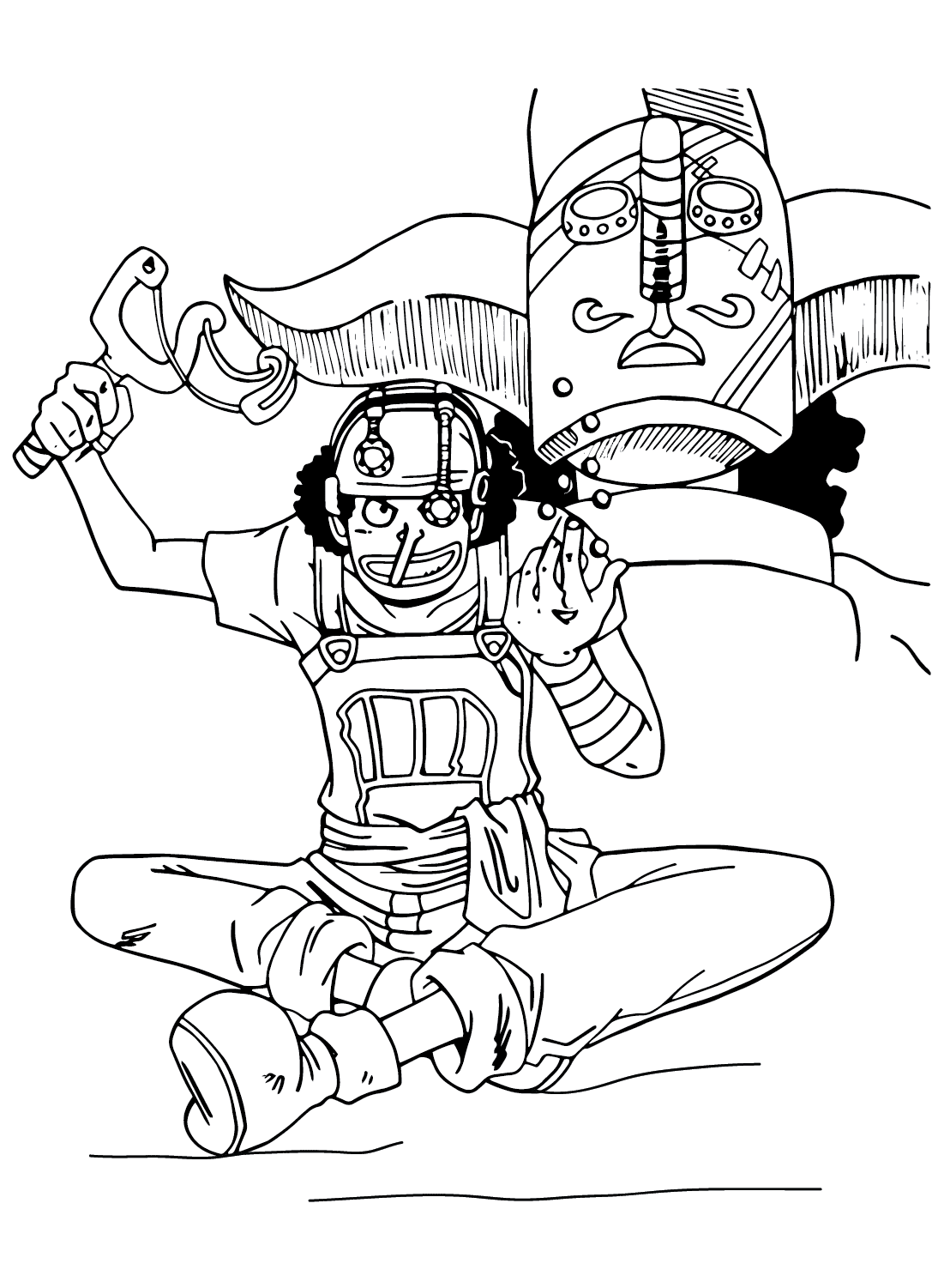 Usopp, Pirate from One Piece Coloring Page Free Printable Coloring Pages