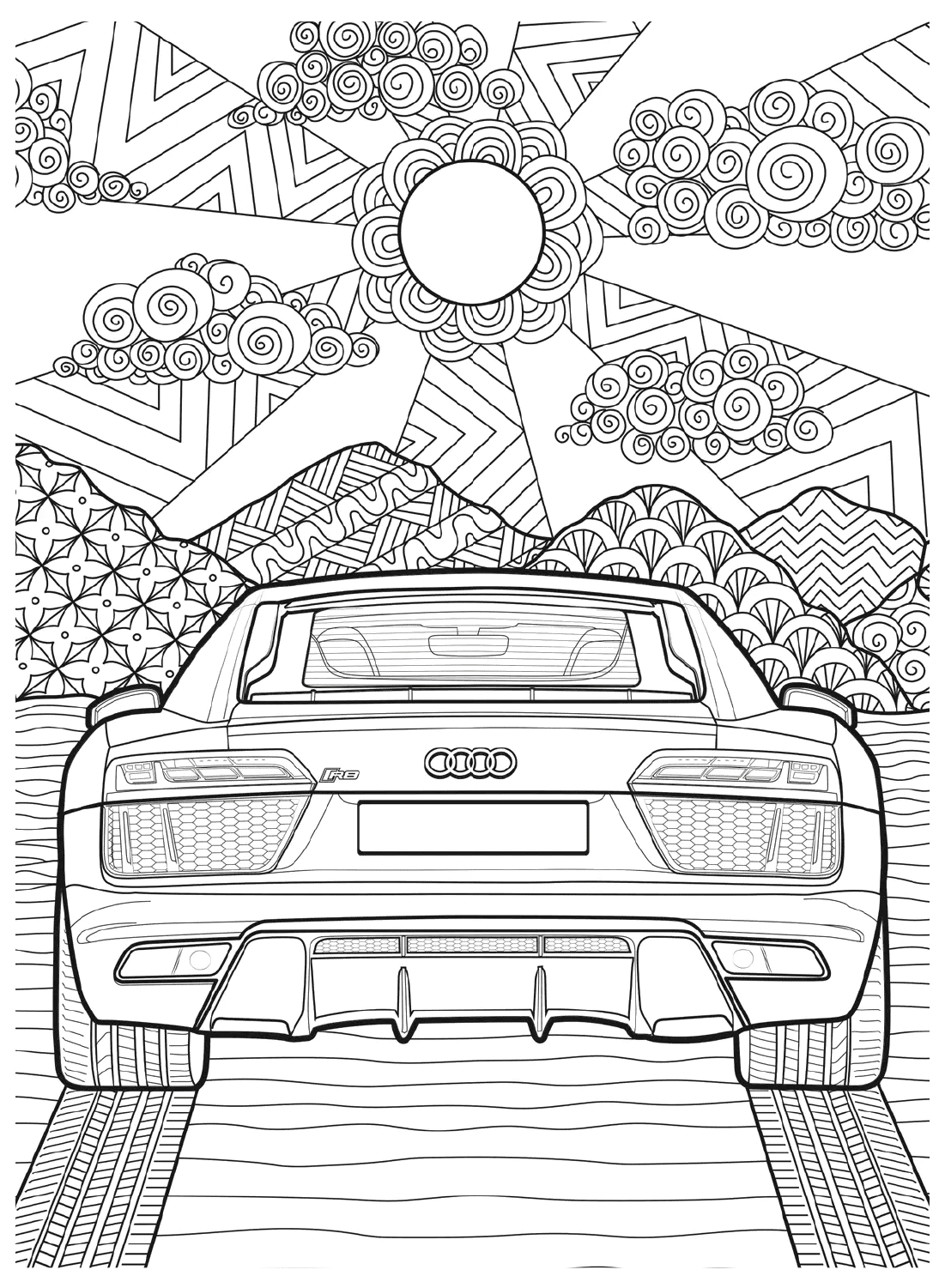 Coloring Sheet Car Audi Free Printable Coloring Pages
