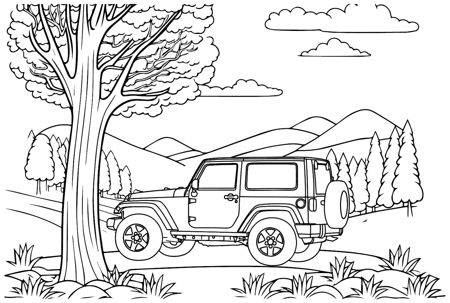 Mercedes G Wagon Coloring Page Coloring Pages