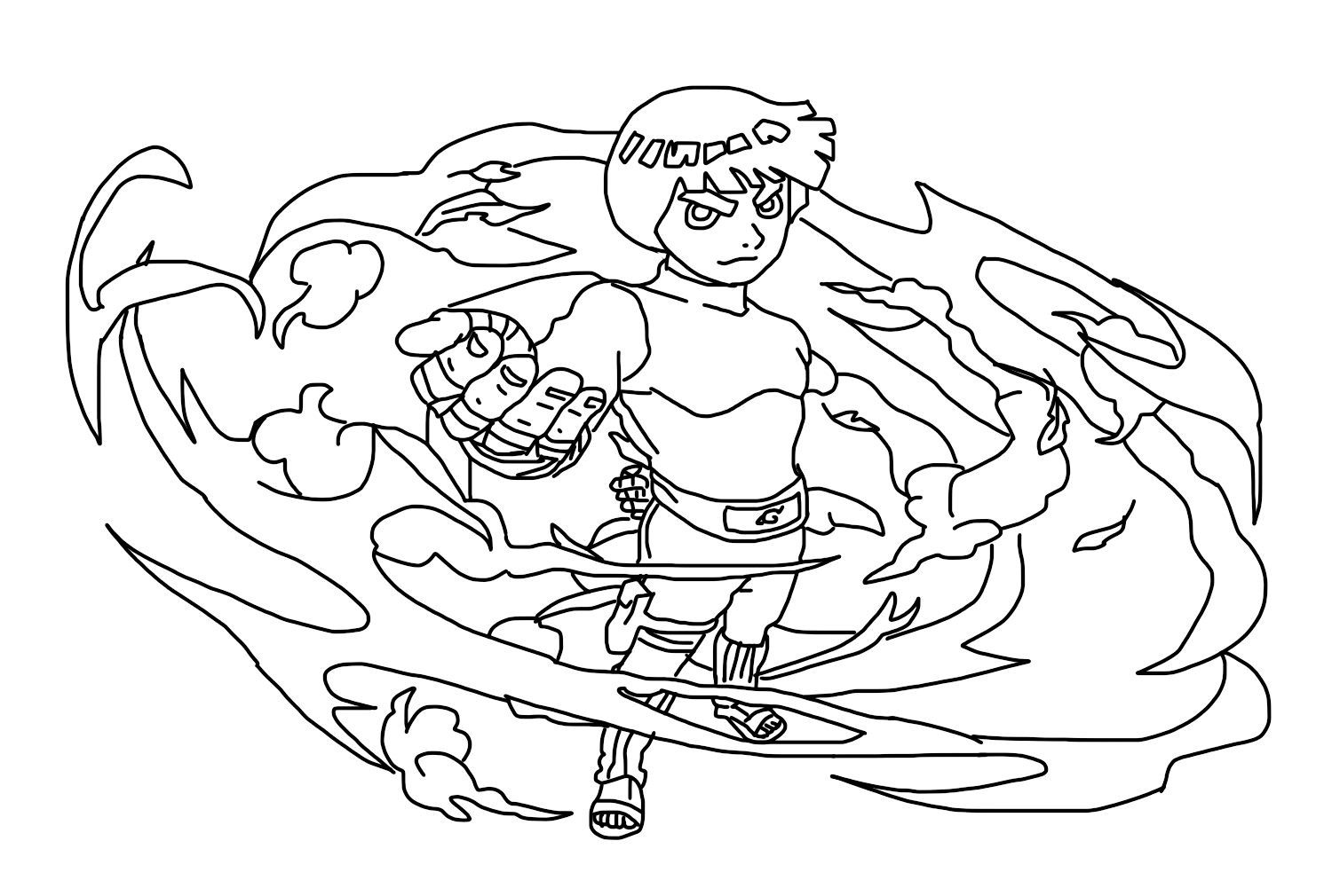 Desenhos para colorir de Rock Lee para imprimir Desenhos para colorir