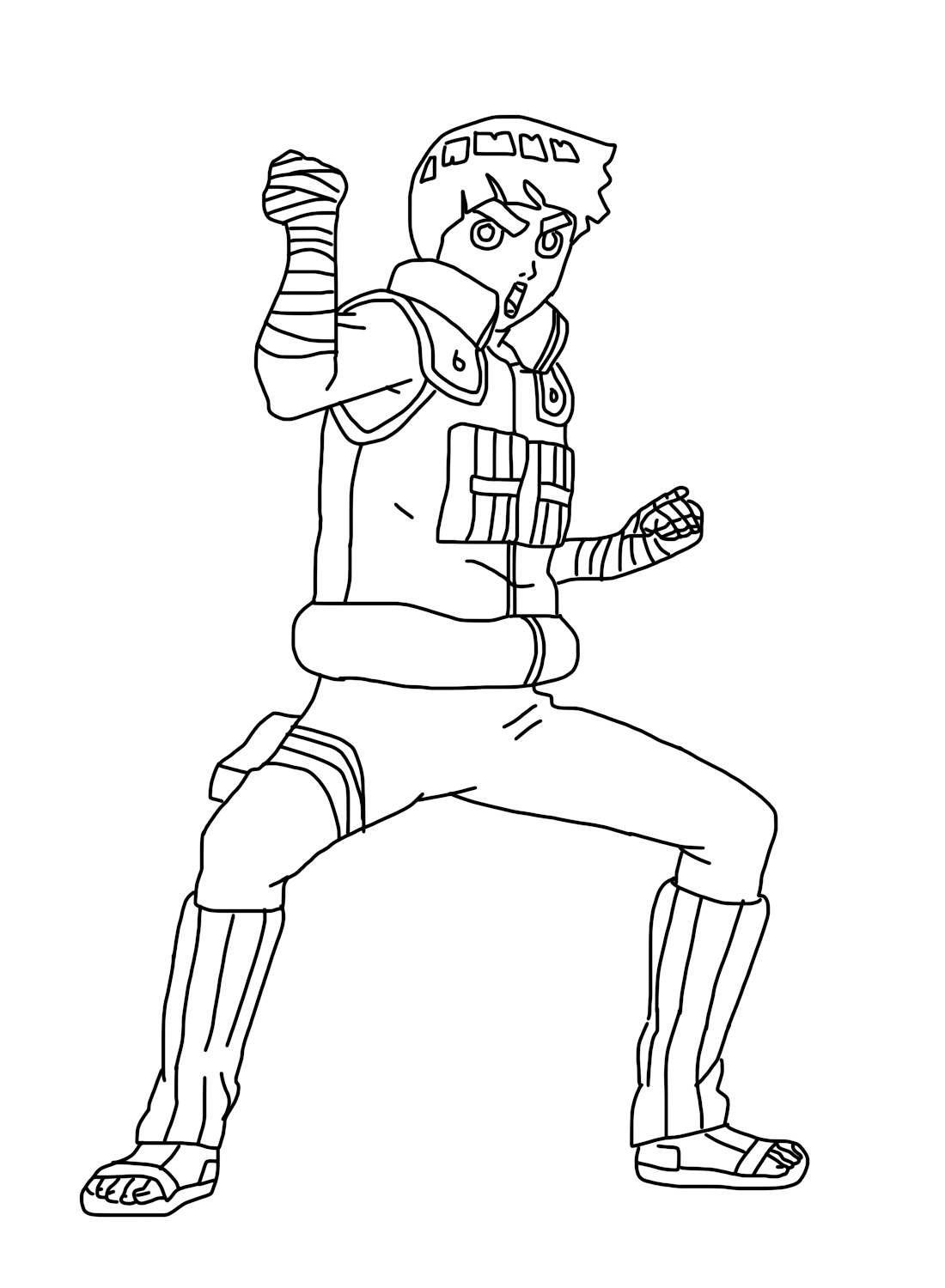 Rock Lee Free Coloring Page Free Printable Coloring Pages