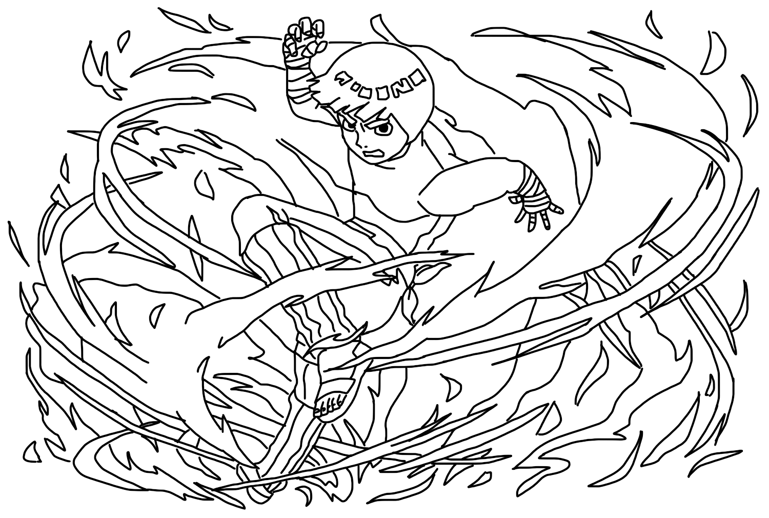 Rock Lee Printable Coloring Page Free Printable Coloring Pages