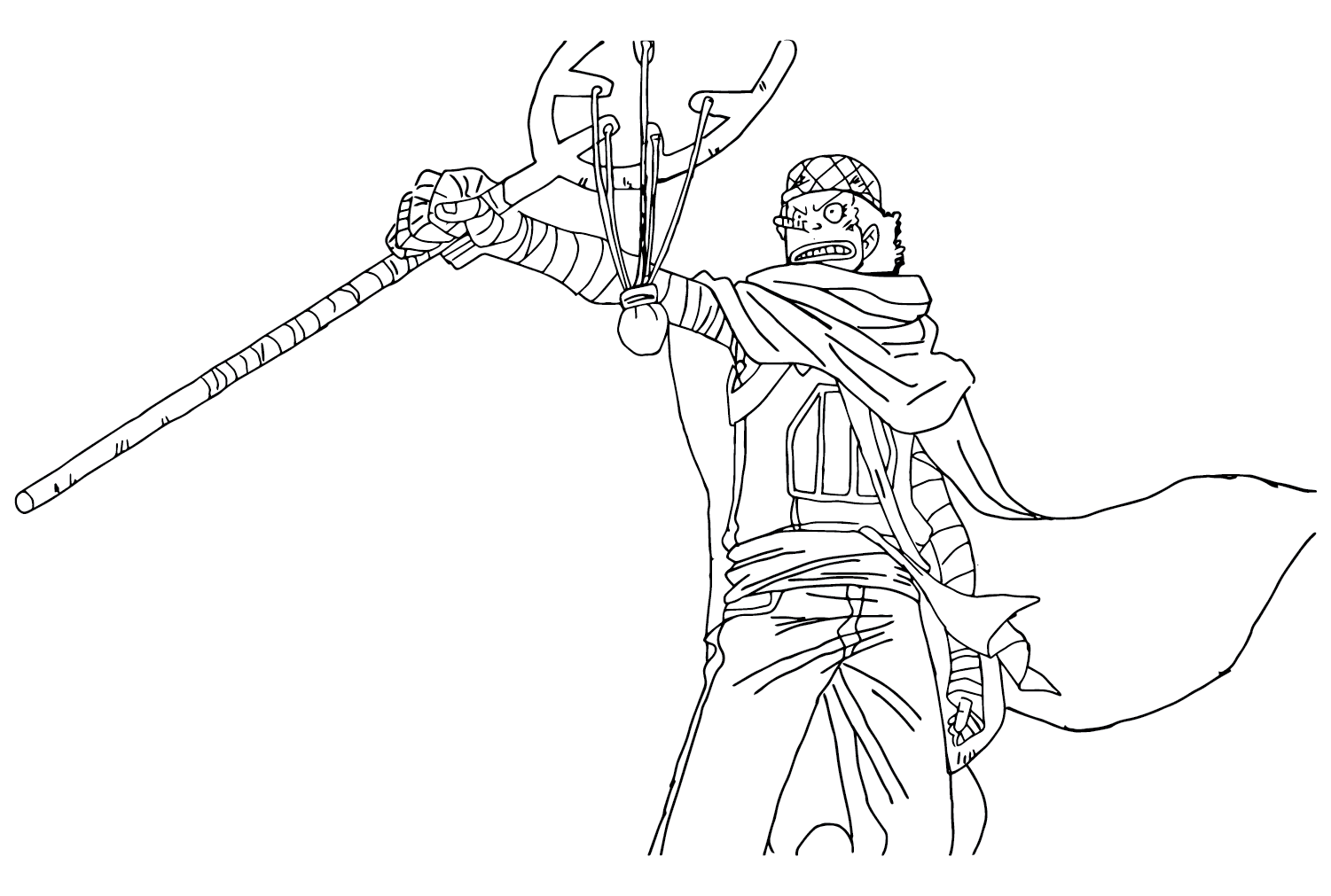 Usopp from One Piece to Color Free Printable Coloring Pages