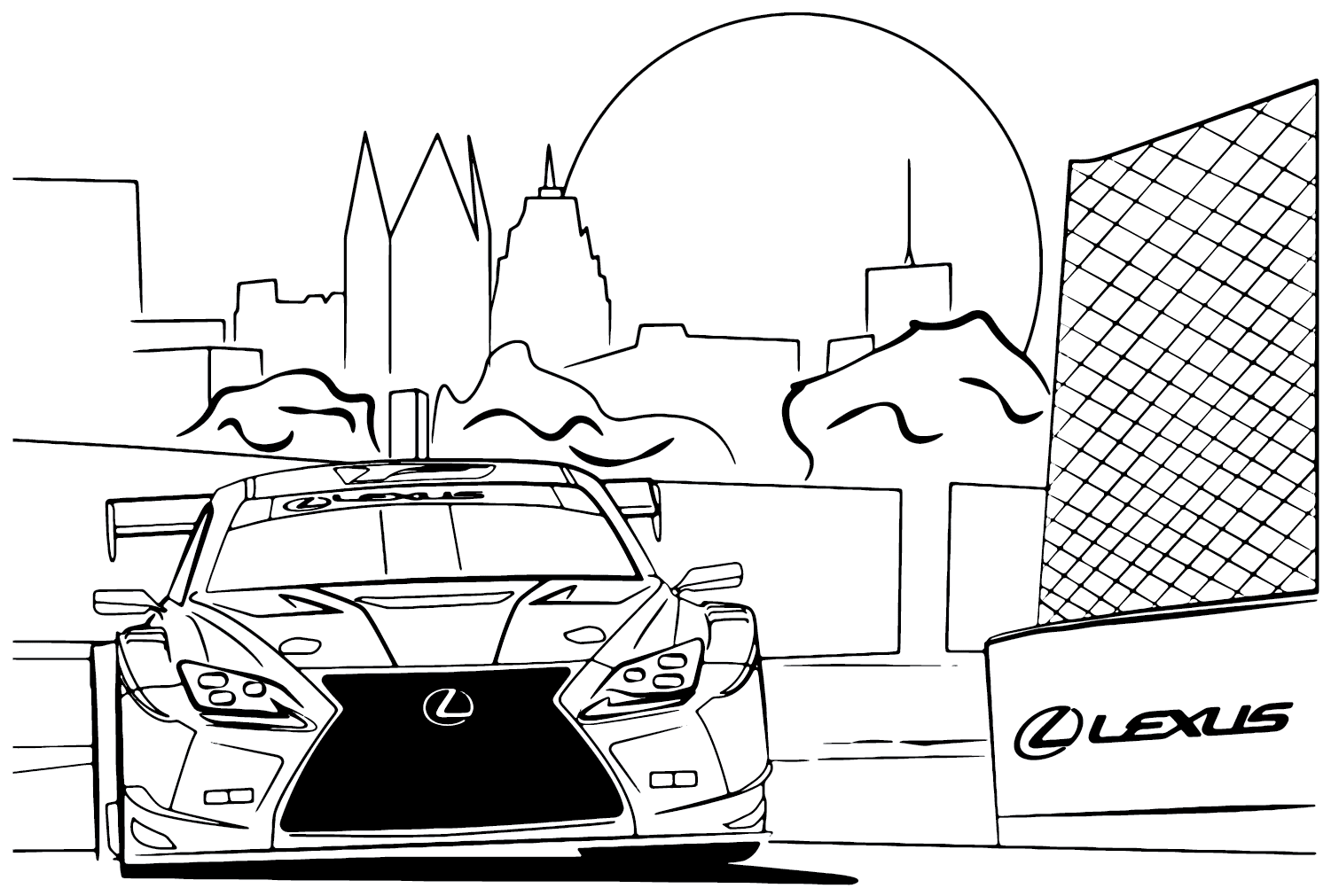 Lexus Lfa Race Car Coloring Page In Cars Coloring Pages Race