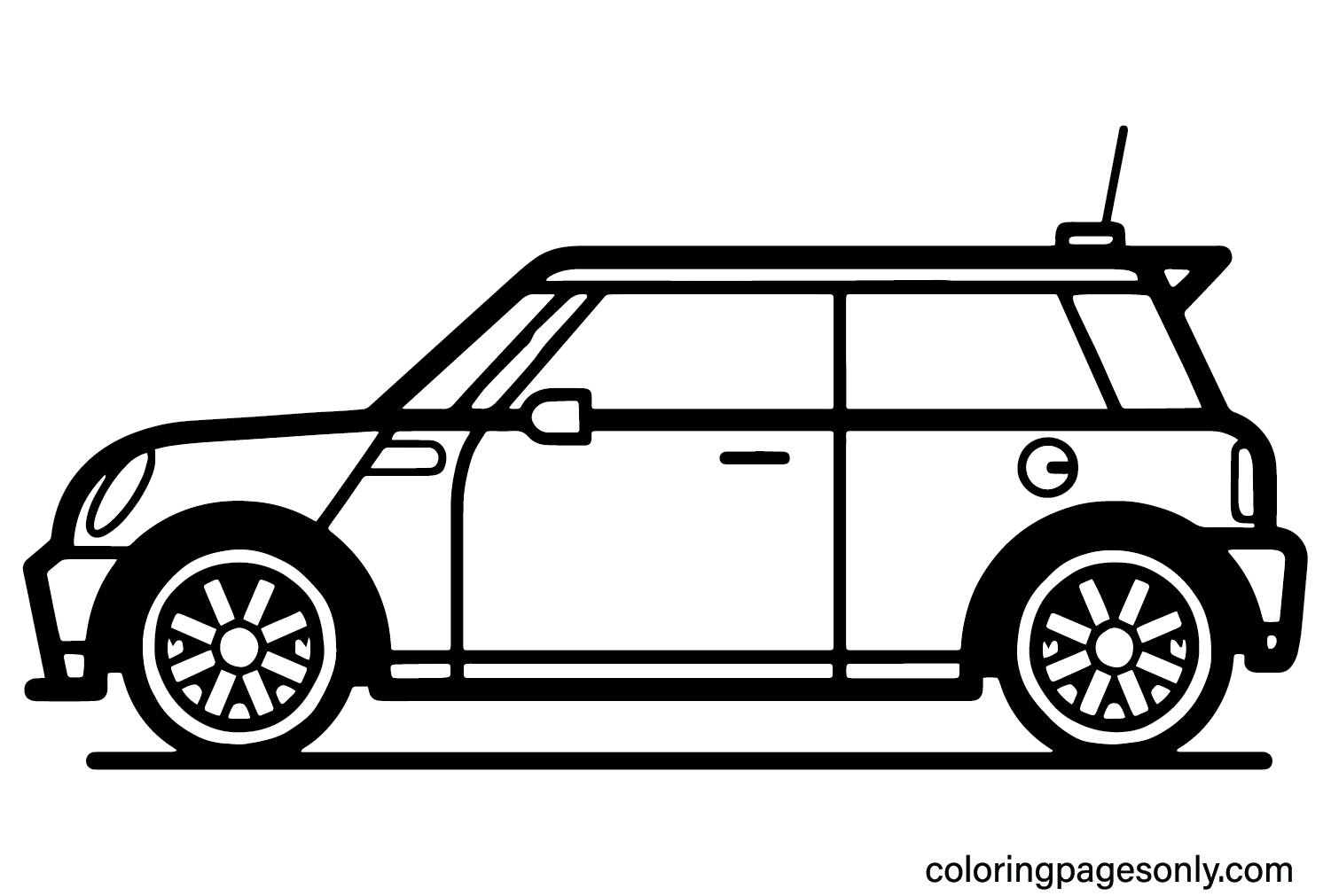 Mini Cooper para colorir PNG desenhos para colorir gratuitos para