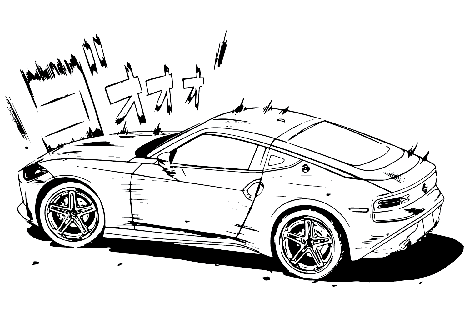 Nissan Z Rearquarter Color Page Free Printable Coloring Pages
